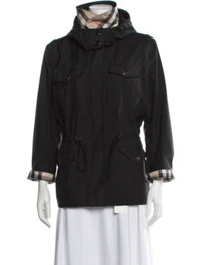 Pre-owned Burberry Plaid Print Utility Jacket In Black