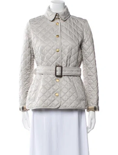 Pre-owned Burberry Plaid Print Utility Jacket In Blue