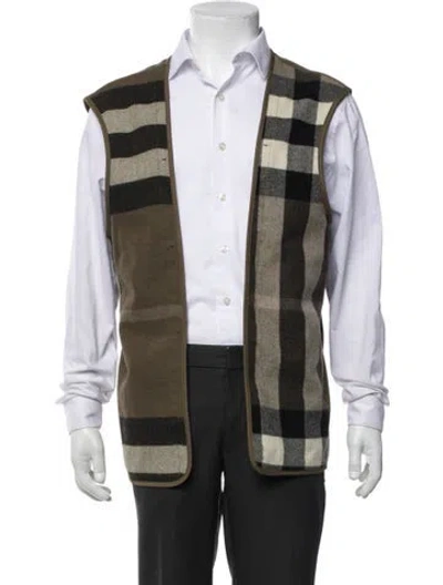 Pre-owned Burberry Plaid Print Vest In Neutral