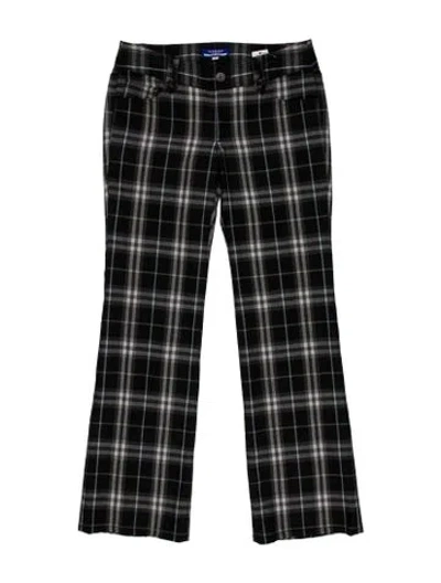 Pre-owned Burberry Plaid Print Wide Leg Pants In Multi