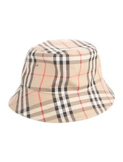 Pre-owned Burberry Plaid Printed Bucket Hat In Brown