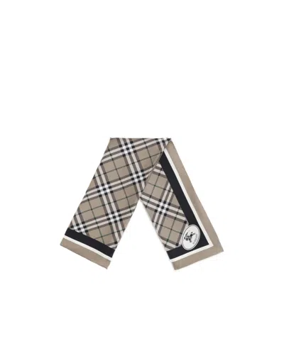 BURBERRY VINTAGE CHECK-PATTERN SILK SCARF