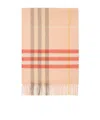Burberry Giant Check-print Cashmere Scarf In Nude