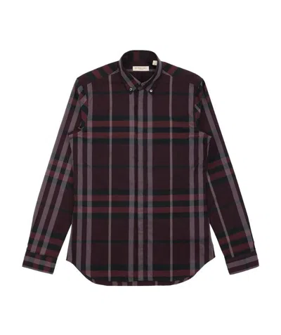 Burberry Plaid Shirt In Black