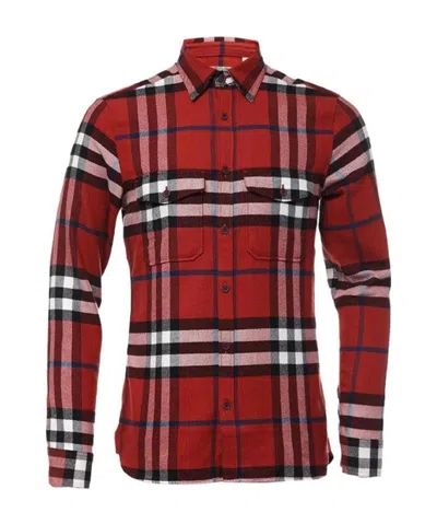 Burberry Plaid Shirt In Brown