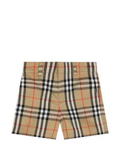 Burberry Babies' Plaid Shorts In Neutral