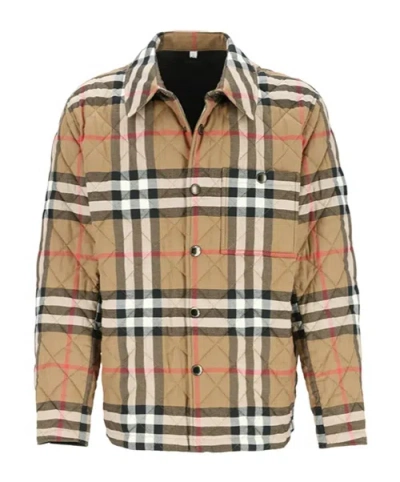 Burberry Plaid Single-breasted Long-sleeved Cotton Coat In Brown