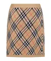 Burberry Embroidered Wool Blend Mini Skirt In Brown