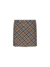 Burberry Women Embroidered Twill Mini Skirt In Neutral