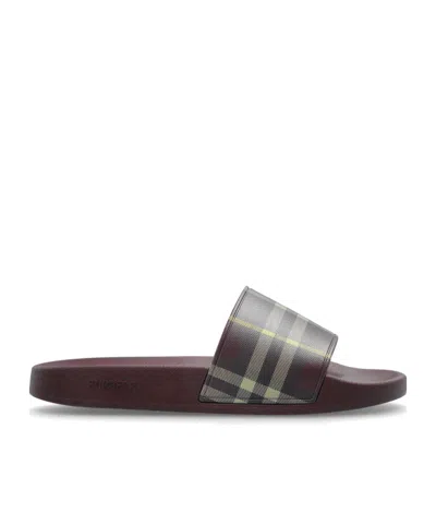 Burberry Plaid Slippers In Multi