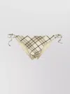 Burberry Plaid Tie-side Bikini Bottom With Low Rise In Multi