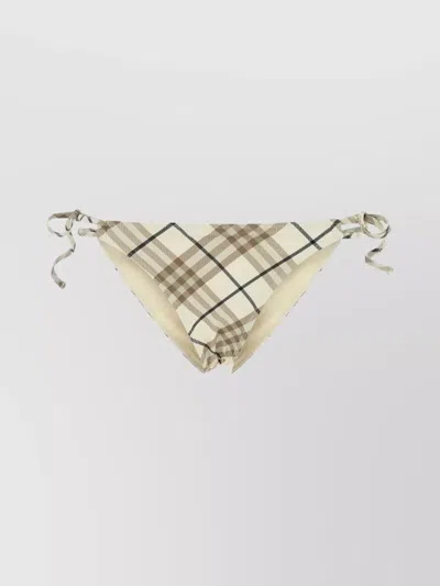 BURBERRY PLAID TIE-SIDE BIKINI BOTTOM WITH LOW RISE