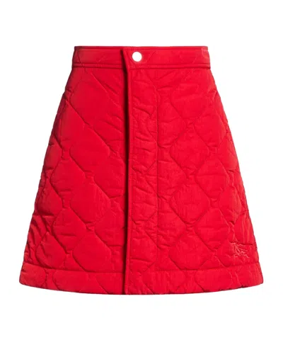 Burberry Plain Colour Midi Skirt In Red