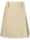 Burberry Pleat-detail A-line Midi Skirt In Neutrals
