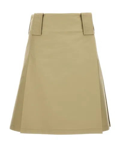 BURBERRY BURBERRY PLEATED A-LINE MIDI SKIRT