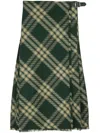 Burberry Maxi Kilt With Check Pattern In Grün