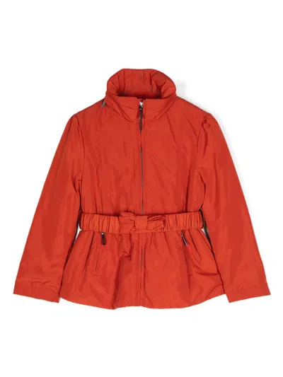 Burberry Kids' Pleat Detailed Bomber Jacket In Red