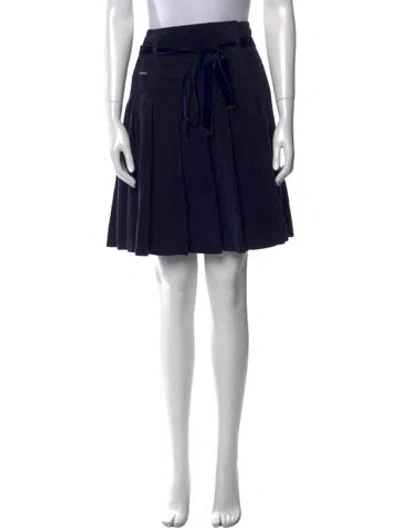 Pre-owned Burberry Pleated Accents Knee-length Skirt In Blue