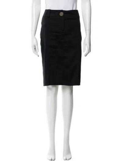 Pre-owned Burberry Pleated Accents Knee-length Skirt In Blue