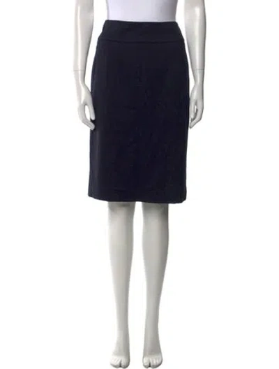 Pre-owned Burberry Pleated Accents Knee-length Skirt In Blue