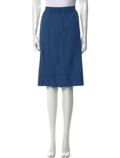 Pre-owned Burberry Pleated Accents Knee-length Skirt In Blue