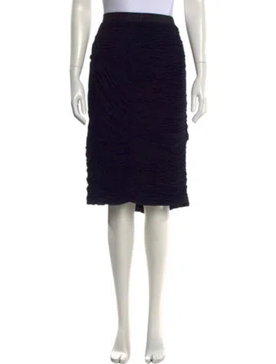 Pre-owned Burberry Pleated Accents Knee-length Skirt In Blue