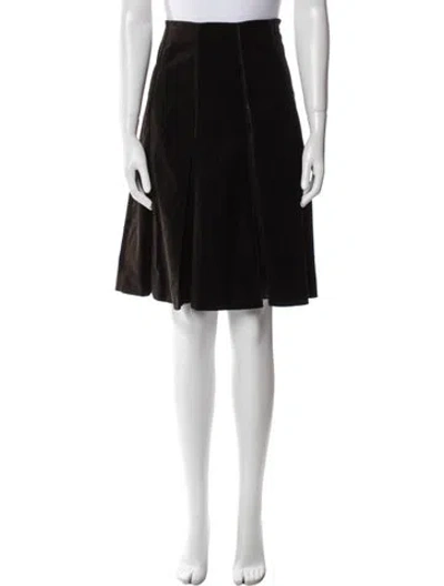 Pre-owned Burberry Pleated Accents Knee-length Skirt In Brown