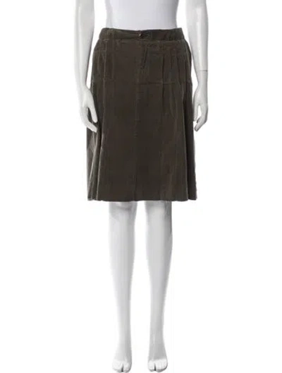 Pre-owned Burberry Pleated Accents Knee-length Skirt In Green