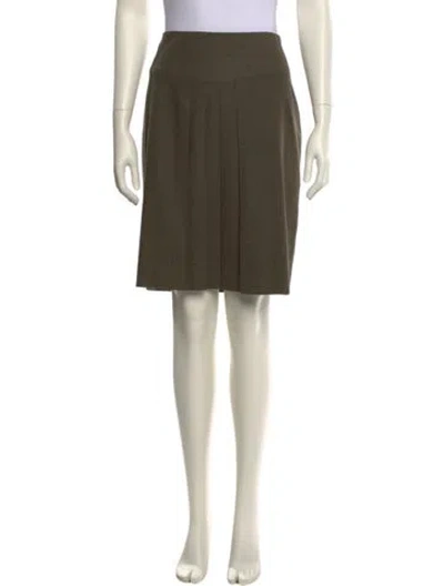 Pre-owned Burberry Pleated Accents Knee-length Skirt In Green