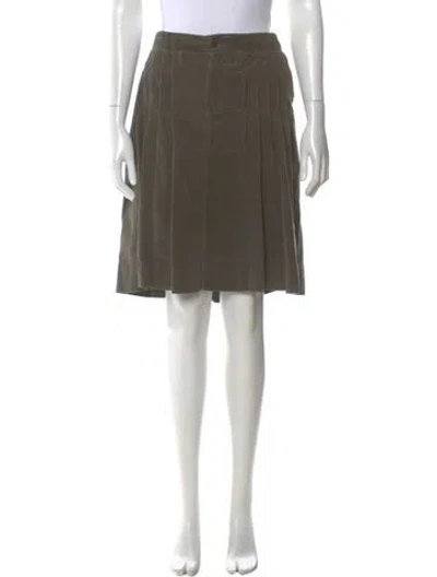 Pre-owned Burberry Pleated Accents Knee-length Skirt In Green