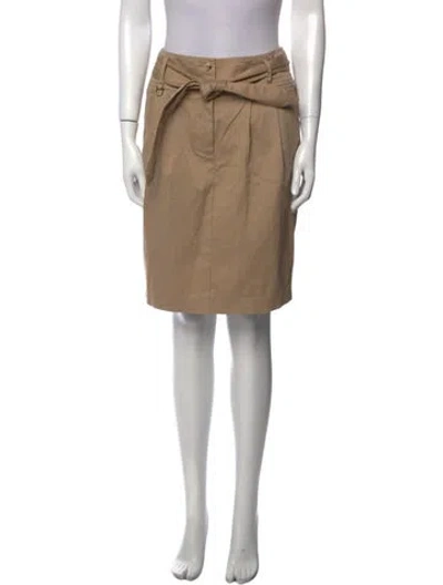 Pre-owned Burberry Pleated Accents Knee-length Skirt In Neutral