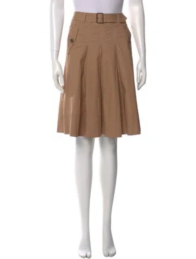 Pre-owned Burberry Pleated Accents Knee-length Skirt In Neutral