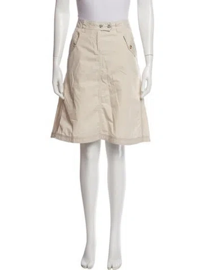 Pre-owned Burberry Pleated Accents Knee-length Skirt In Neutral