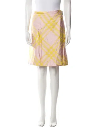 Pre-owned Burberry Pleated Accents Knee-length Skirt In Pink