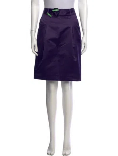 Pre-owned Burberry Pleated Accents Knee-length Skirt In Purple
