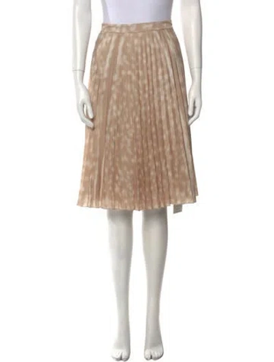 Pre-owned Burberry Pleated Accents Knee-length Skirt W/ Tags In Neutral