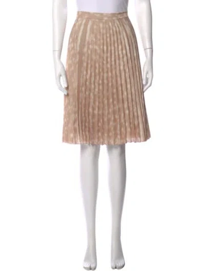 Pre-owned Burberry Pleated Accents Knee-length Skirt W/ Tags In Neutral