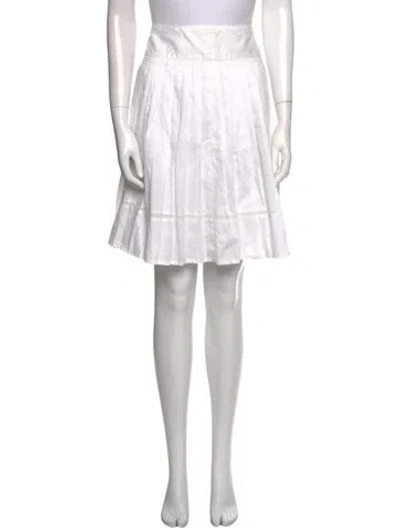 Pre-owned Burberry Pleated Accents Knee-length Skirt In White
