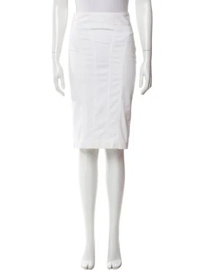 Pre-owned Burberry Pleated Accents Knee-length Skirt In White