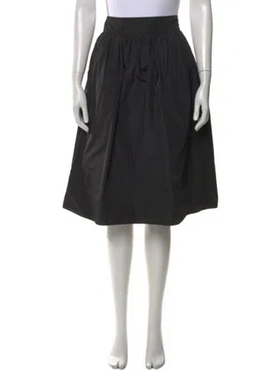 Pre-owned Burberry Pleated Accents Midi Length Skirt In Black