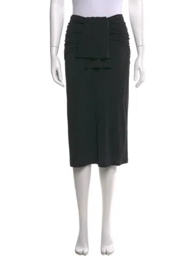 Pre-owned Burberry Pleated Accents Midi Length Skirt In Black
