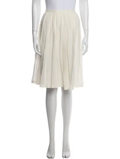 Pre-owned Burberry Pleated Accents Midi Length Skirt In Neutrals