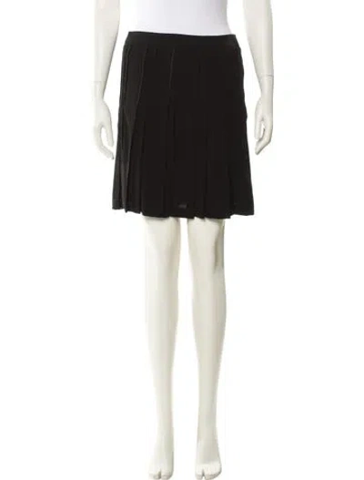 Pre-owned Burberry Pleated Accents Mini Skirt In Black