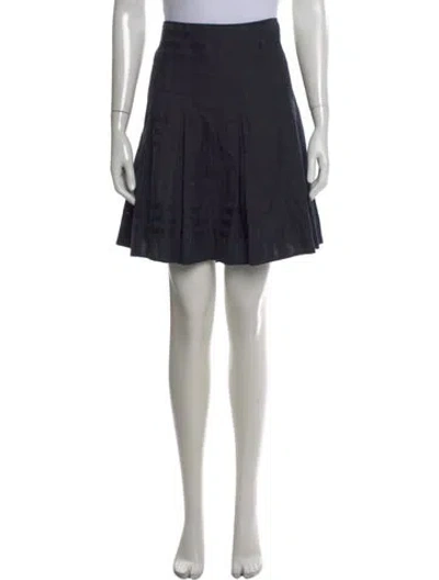 Pre-owned Burberry Pleated Accents Mini Skirt In Blue