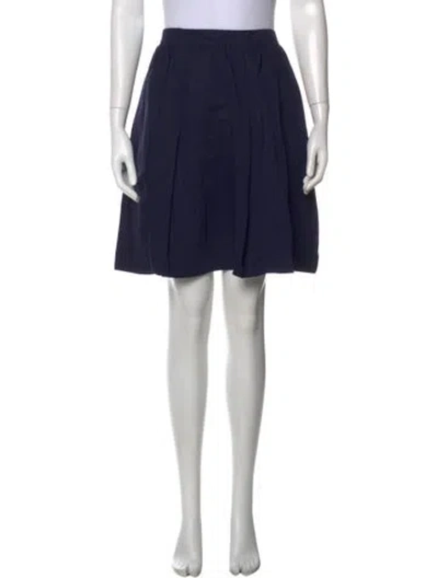 Pre-owned Burberry Pleated Accents Mini Skirt In Blue