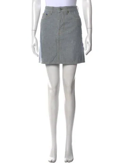 Pre-owned Burberry Pleated Accents Mini Skirt In Blue