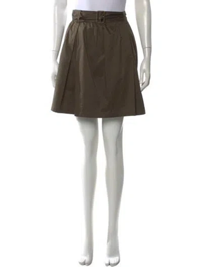 Pre-owned Burberry Pleated Accents Mini Skirt In Green