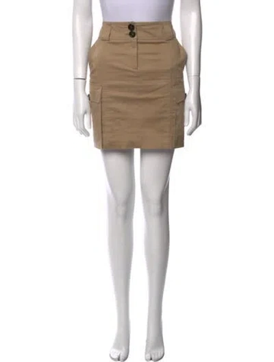 Pre-owned Burberry Pleated Accents Mini Skirt In Neutral