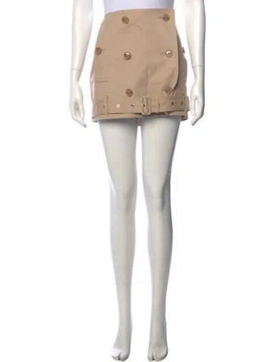 Pre-owned Burberry Pleated Accents Mini Skirt In Neutral