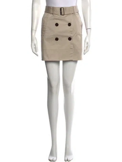 Pre-owned Burberry Pleated Accents Mini Skirt In Neutral